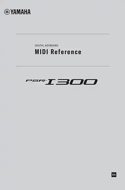 yamaha雅马哈PSR-I300 MIDI Reference